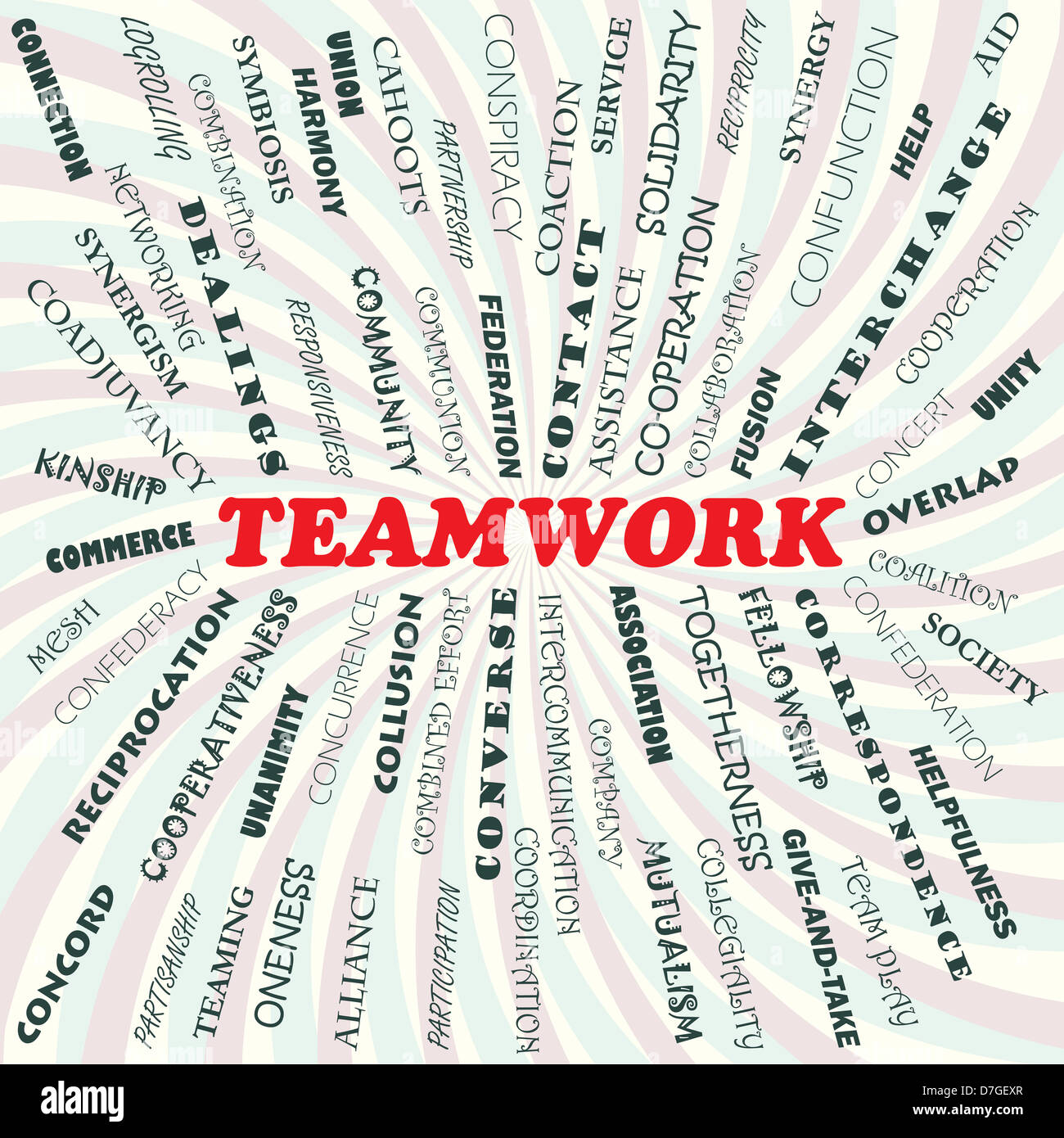 Illustrazione del concetto di lavoro di squadra. Foto Stock