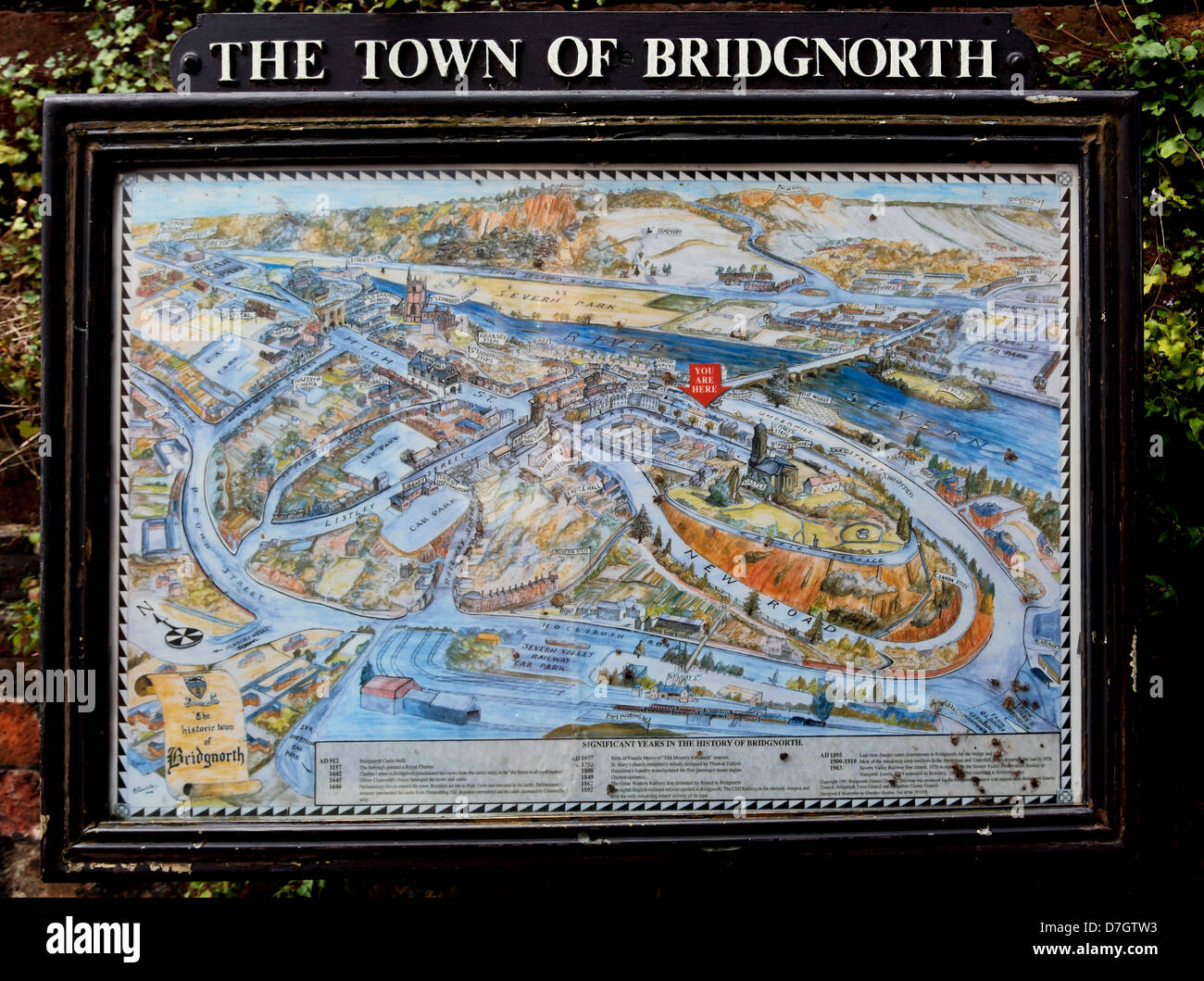 8860. Mappa della città, Bridgenorth, Shropshire, Inghilterra, Regno Unito Foto Stock