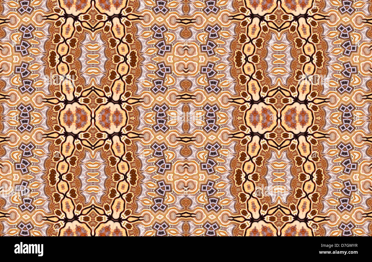 Ripetuta di pattern simmetrici realizzati dall'immagine di ocean jasper Foto Stock