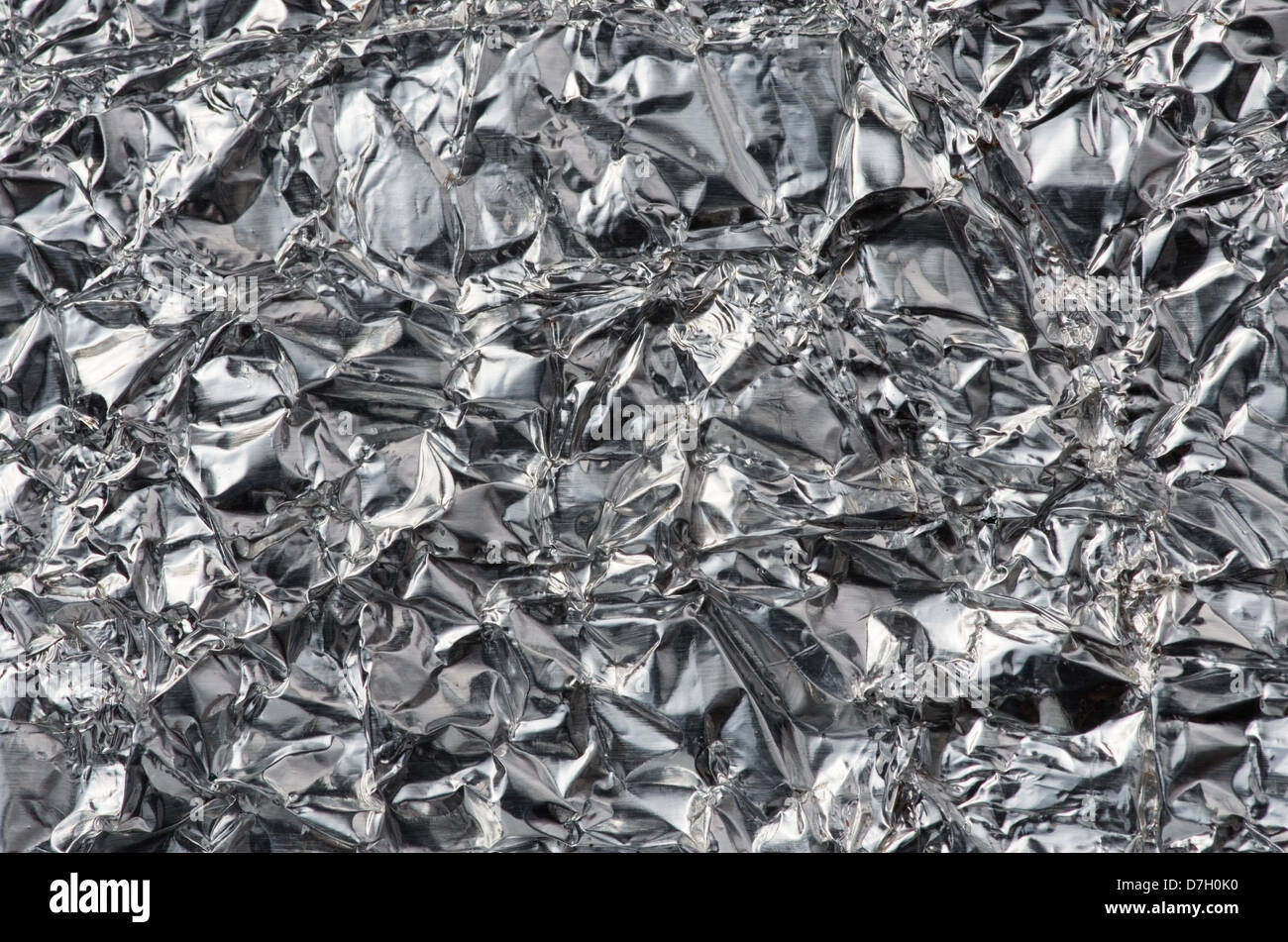 Close up crumpled lamina di alluminio texture di sfondo Foto Stock
