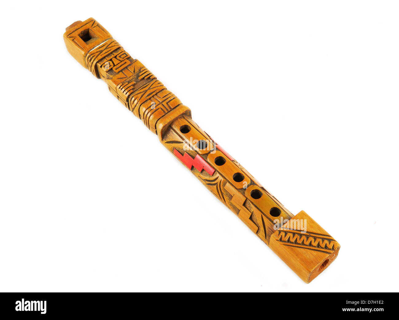 Quena flauto. In legno tipico flauto delle Ande in Sud America Foto Stock