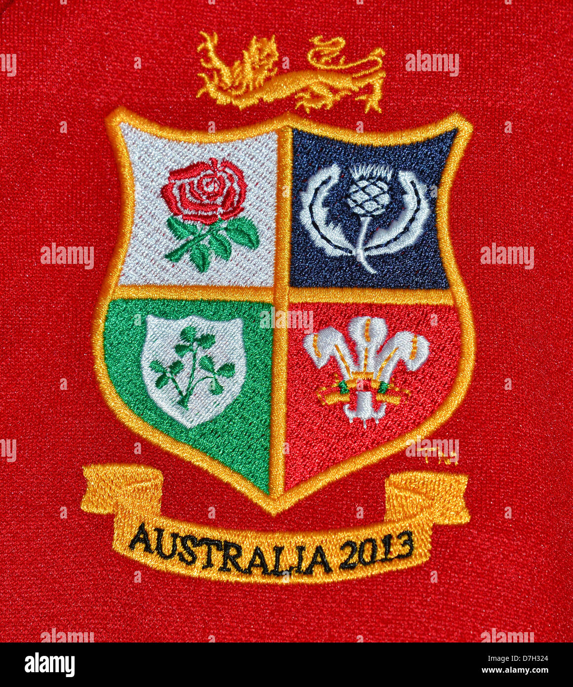 Australia 2013 British & Irish Lions rugby logo Maglietta, Surrey, England, Regno Unito Foto Stock