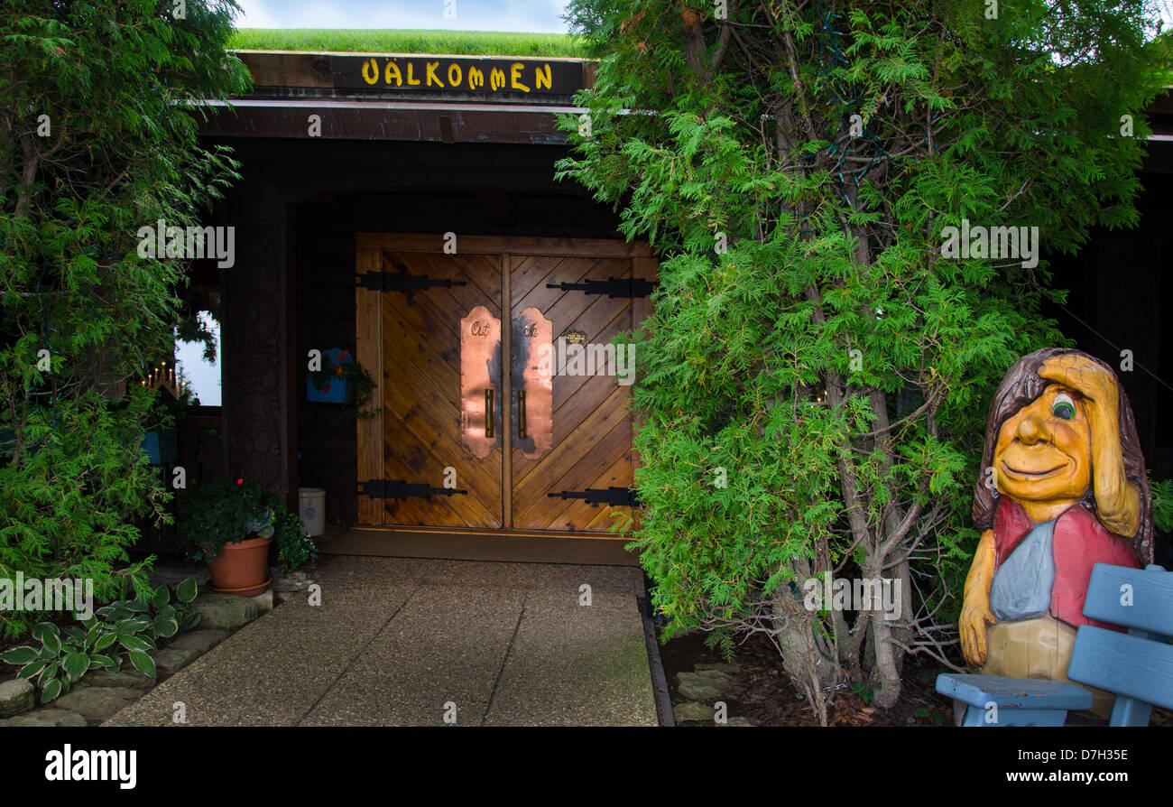 Al Johnson's Ristorante svedese nella porta capoluogo di contea di Sister Bay, Wisconsin Foto Stock