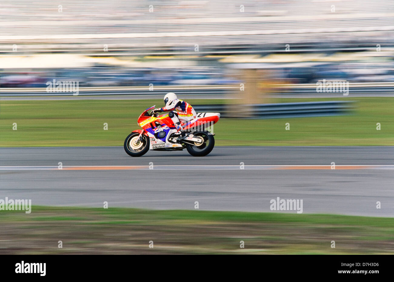 Moto Racing, Daytona Speedway, Florida, velocità gli effetti sfocati. Foto Stock