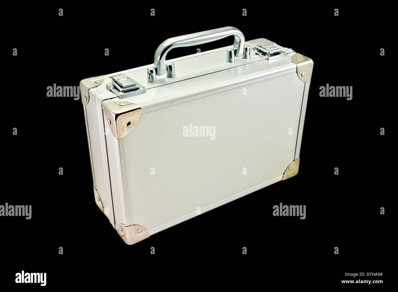 valigia d'argento Foto Stock