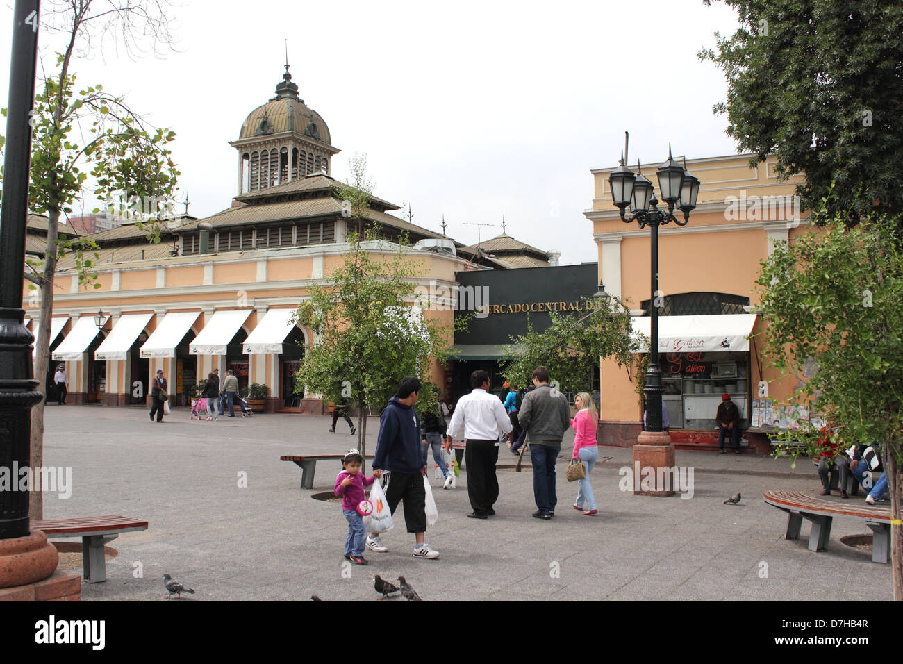 Santiago de Chile Mercado Central Market Hall Foto Stock