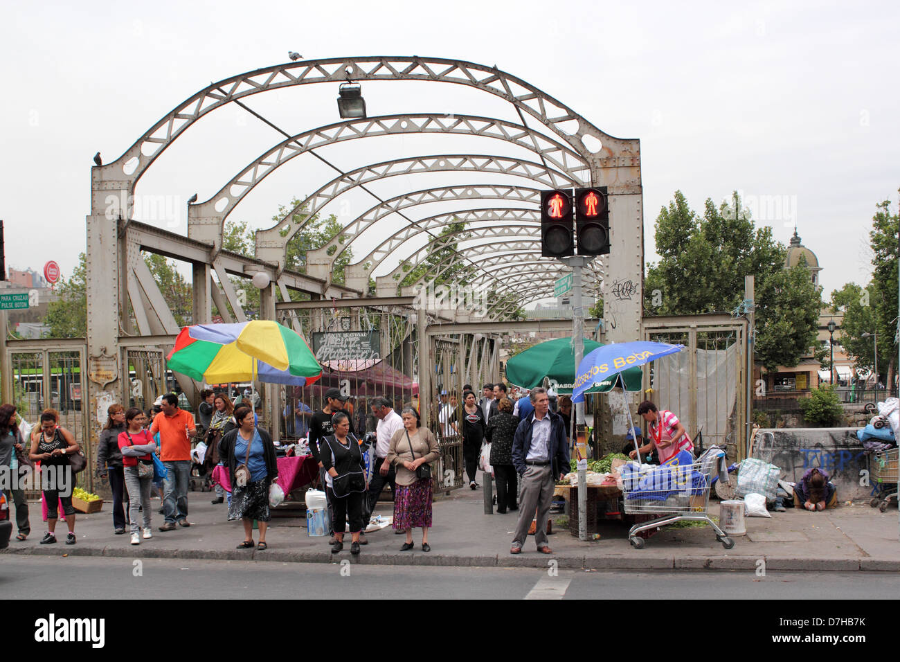 Santiago de Cile Rio Mapocho bridge Foto Stock