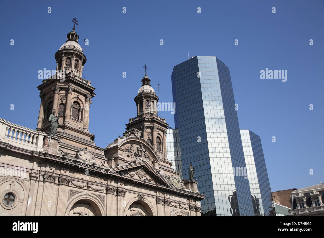 Santiago de Cile Plaza de Armas cattedrale Foto Stock