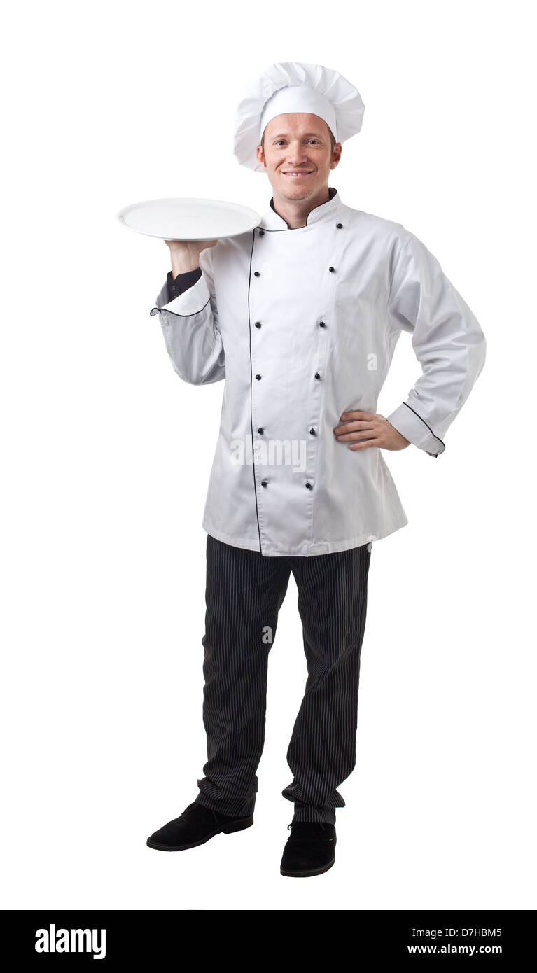Ritratto di uomo caucasico con chef uniforme Foto Stock