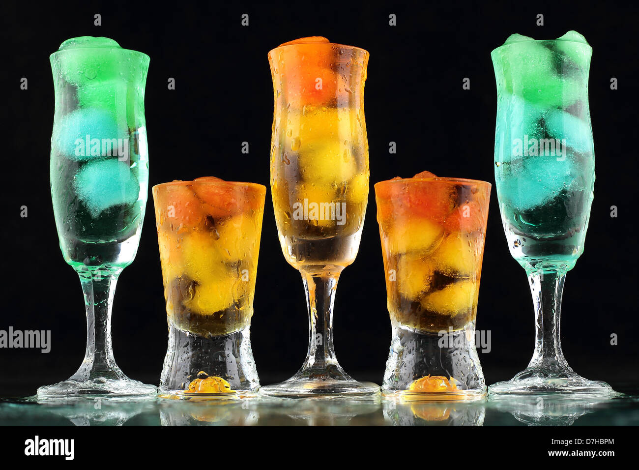 Bel colore bevande con ghiaccio Foto Stock