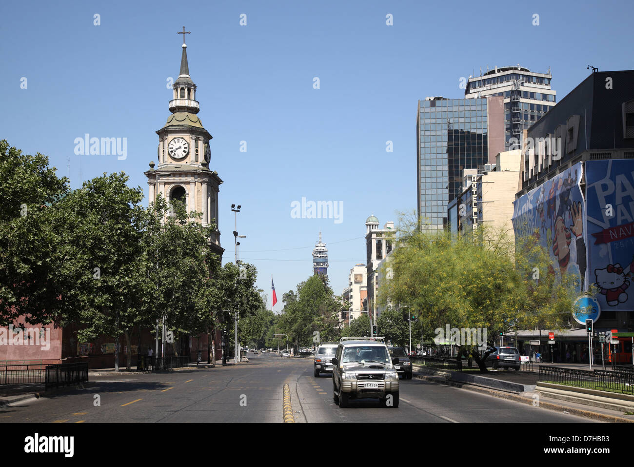 Cile Santiago de Chile Iglesia y Convento de San Francisco Chiesa Avenida Libertador Bernardo Avenida Alameda Foto Stock