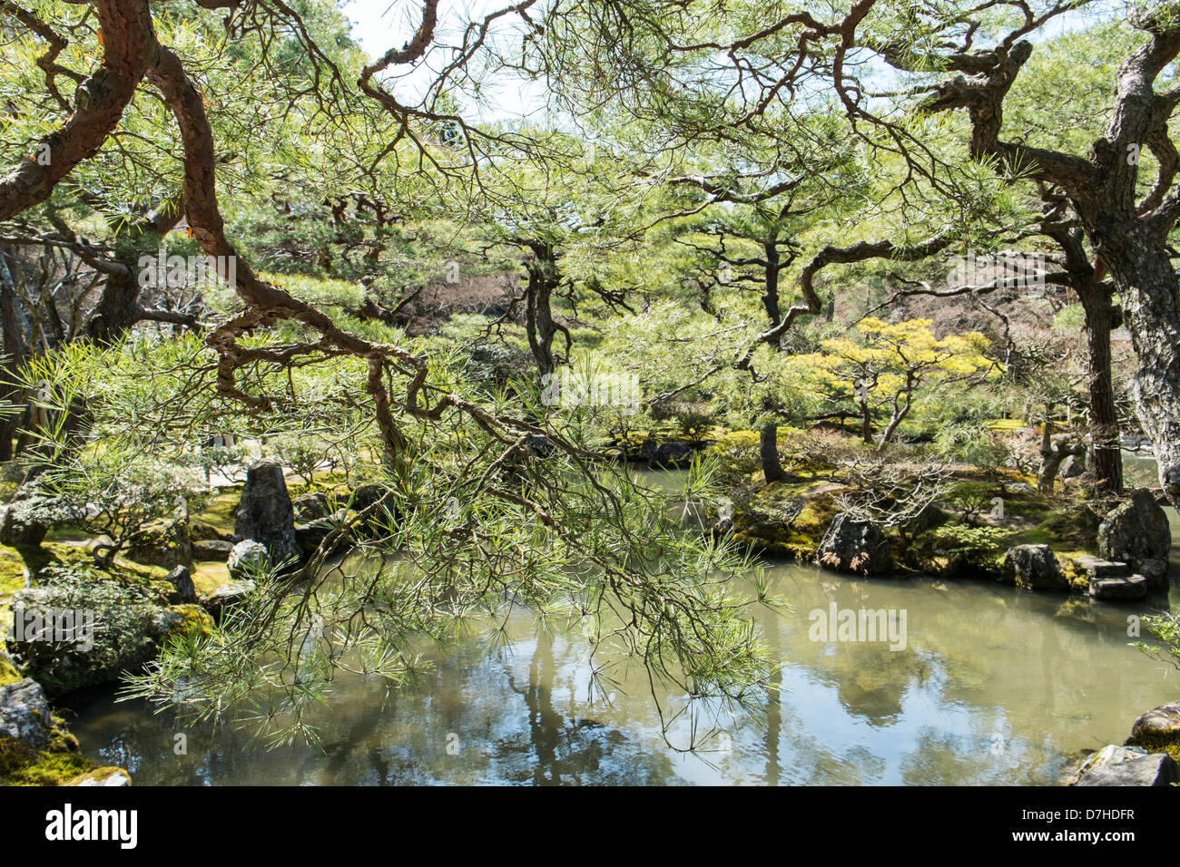 Giappone, Kyoto Ginkaku-ji (Jishō-ji tempio o del Padiglione di Argento) Zen tempio buddista Foto Stock