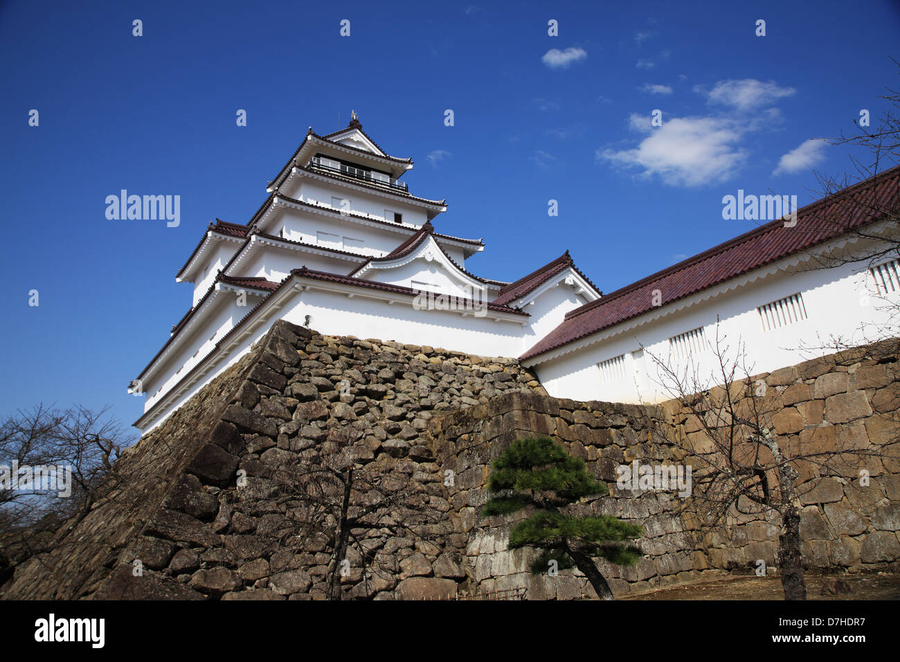 Giappone, Fukushima Prefettura, Aizu-Wakamatsu di Tsuruga-jo il Castello Foto Stock