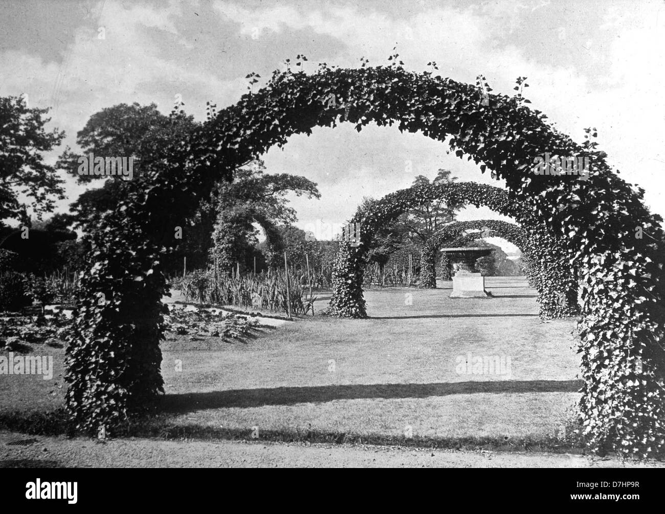 Borde Hill è rinomata per il suo bellissimo giardino, che presenta un'ampia varietà di piante ed elementi di design paesaggistico che rappresentano il meglio del design tradizionale del giardino inglese. Foto Stock