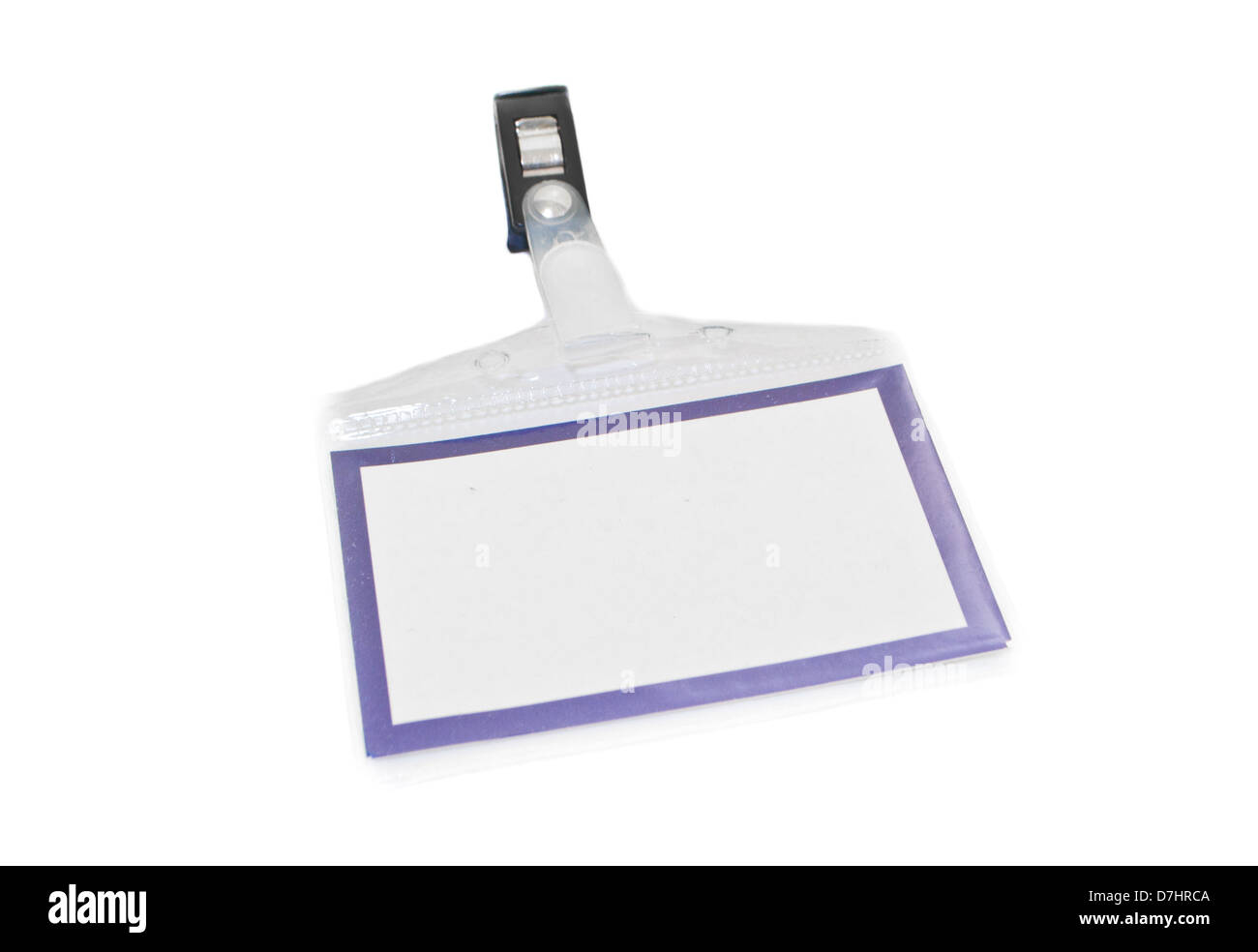 Blank scheda id badge isolati su sfondo bianco Foto Stock