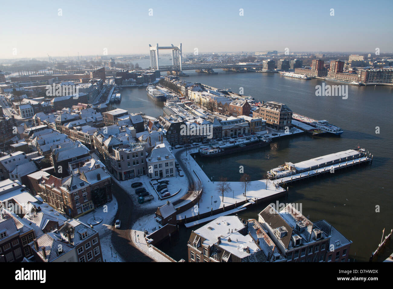 Vista dal 'Grote Kerk' a Dordrecht, Olanda Foto Stock