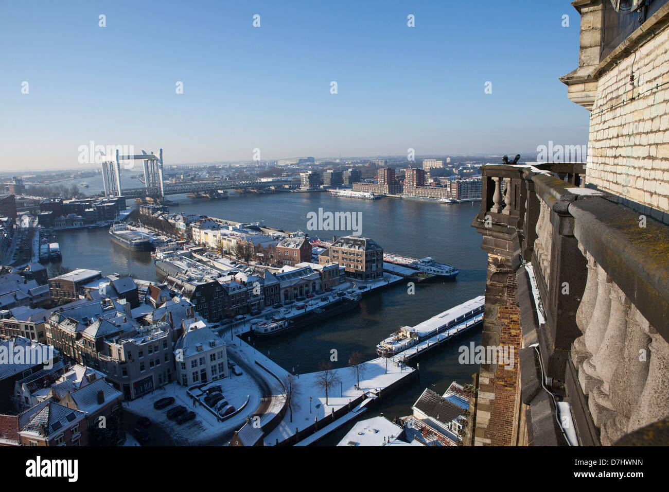 Vista dal 'Grote Kerk' a Dordrecht, Olanda Foto Stock