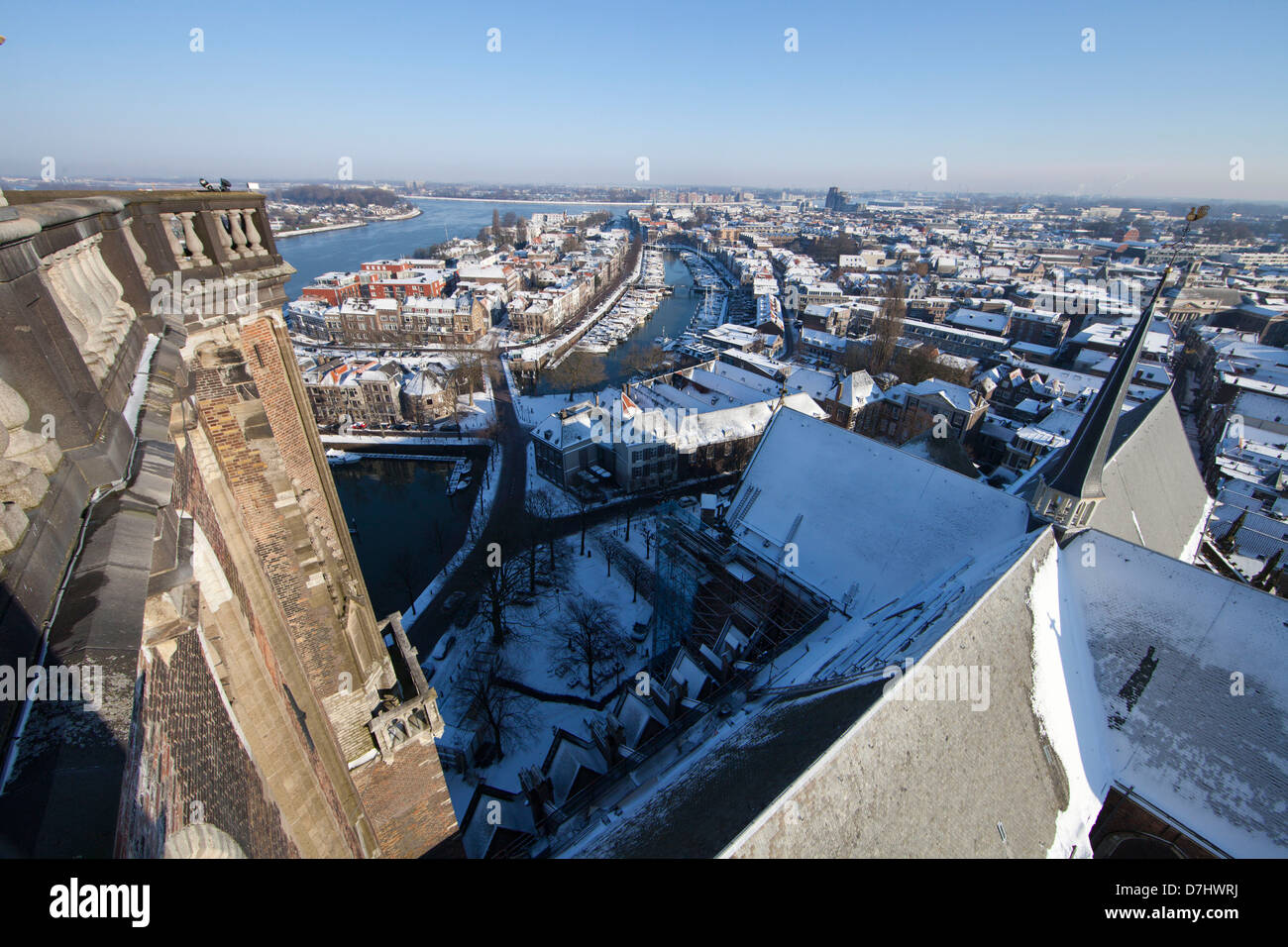 Vista dal 'Grote Kerk' a Dordrecht, Olanda Foto Stock