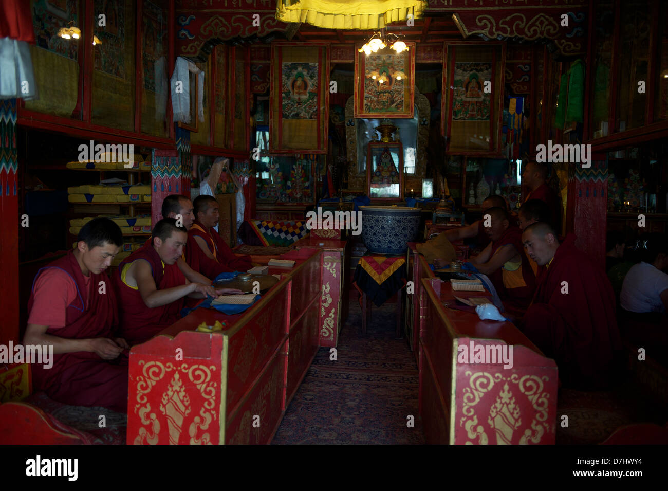 I monaci presso il Erdene Zuu monastero Foto Stock