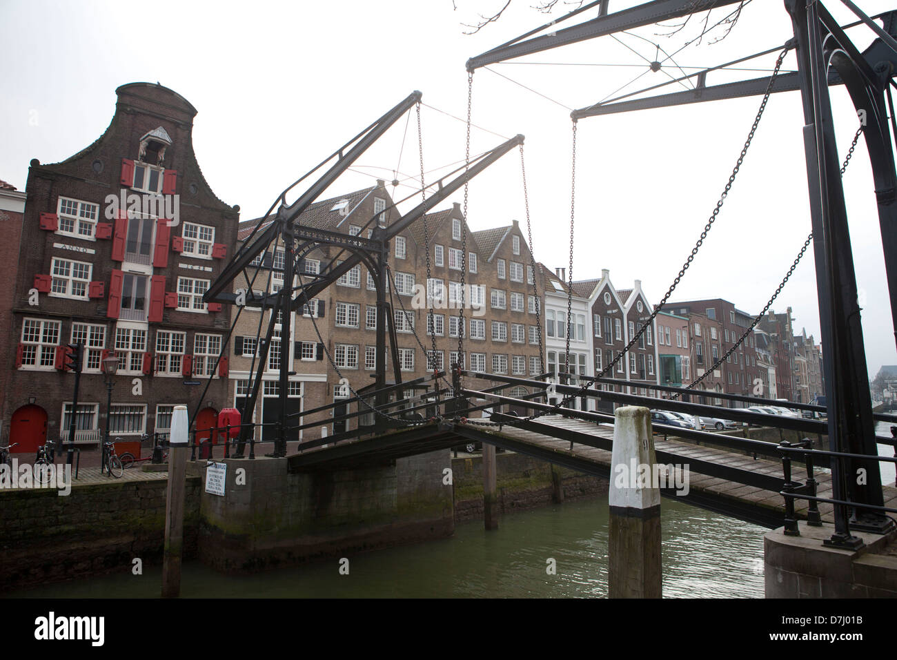 Godown della vecchia città di commercianti di Dordrecht, Paesi Bassi Foto Stock