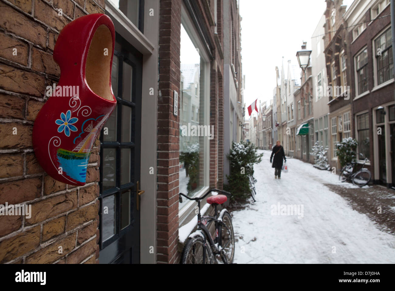 Pattino di legno a Dordrecht, Olanda Foto Stock
