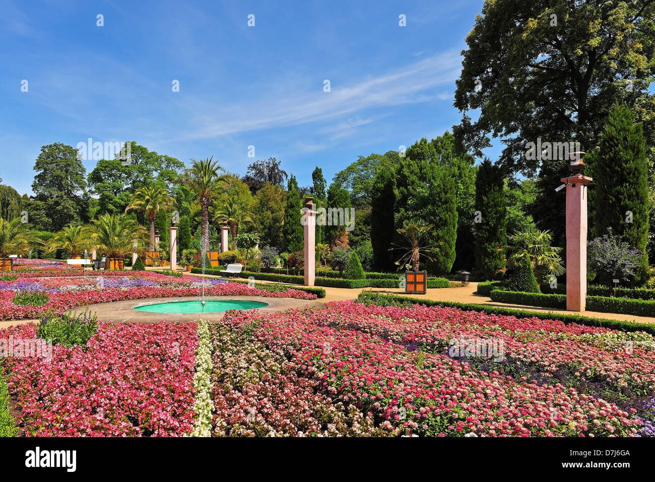 I giardini del centro termale di Bad Pyrmont Foto Stock