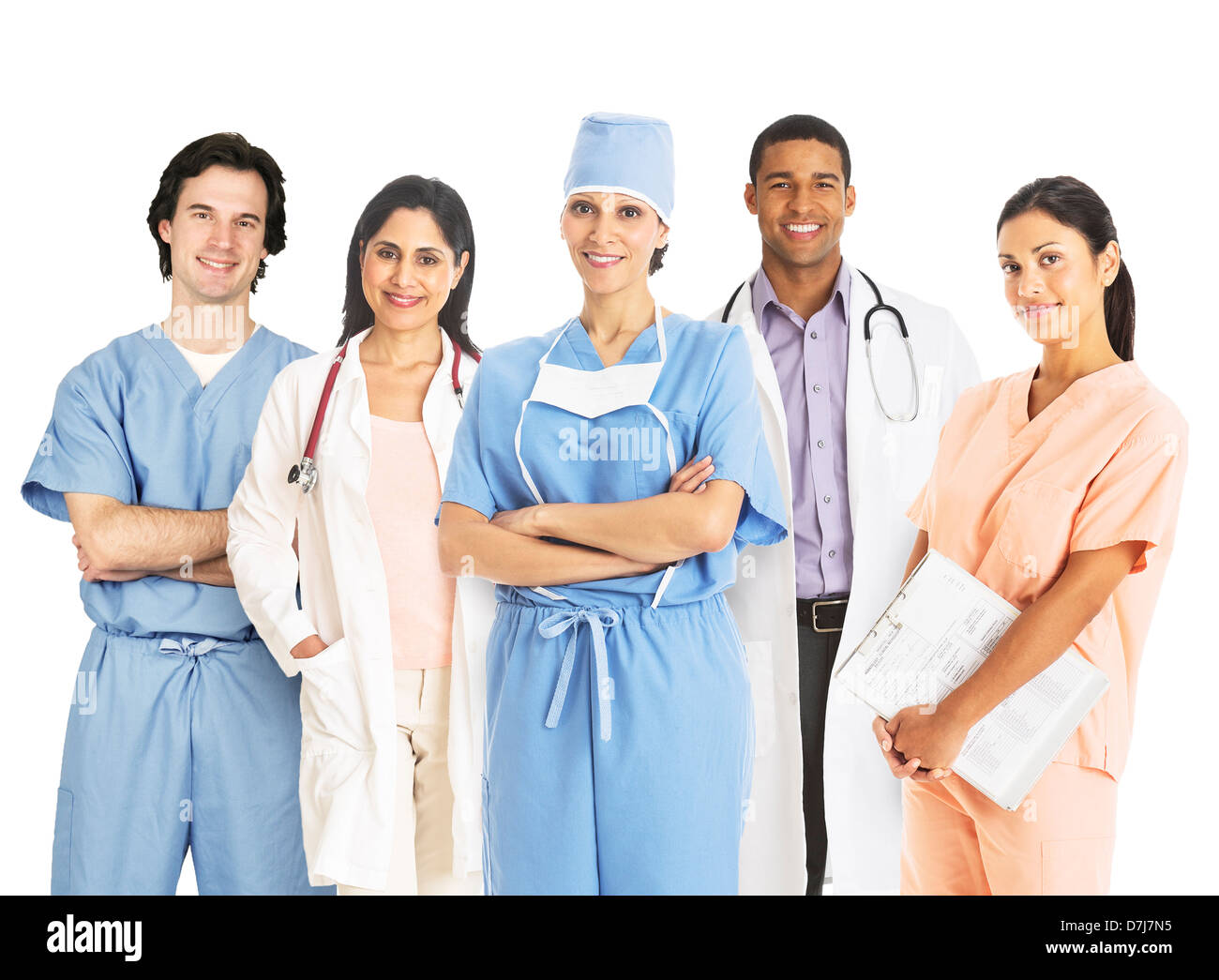 Ritratto di gruppo di personale medico, studio shot Foto Stock