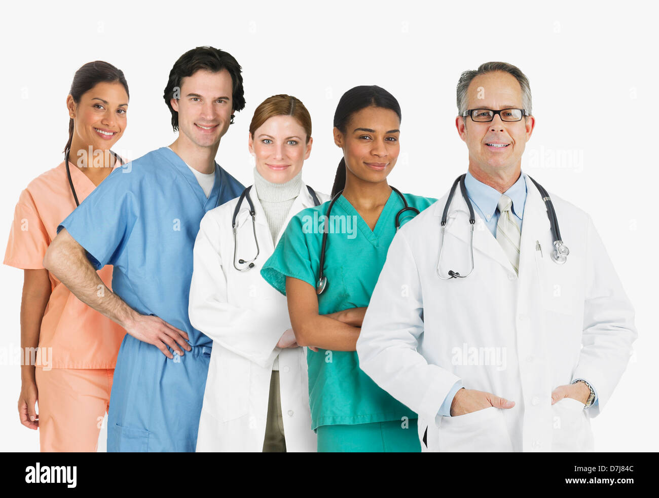 Ritratto di gruppo di personale medico, studio shot Foto Stock