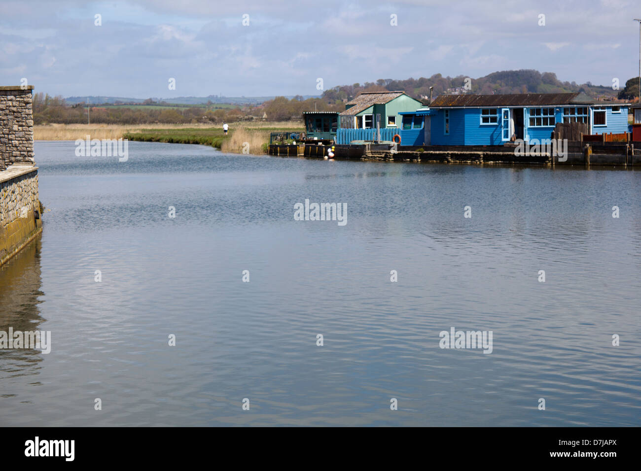 Fiume Brid, West Bay, Dorset Foto Stock