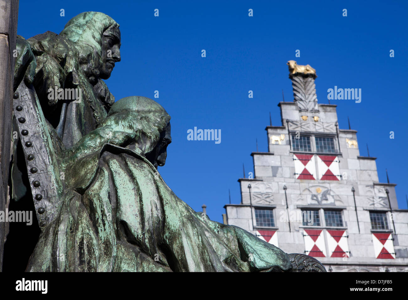 Statua di assassinati politici olandese Johan en Cornelis de Witt Foto Stock