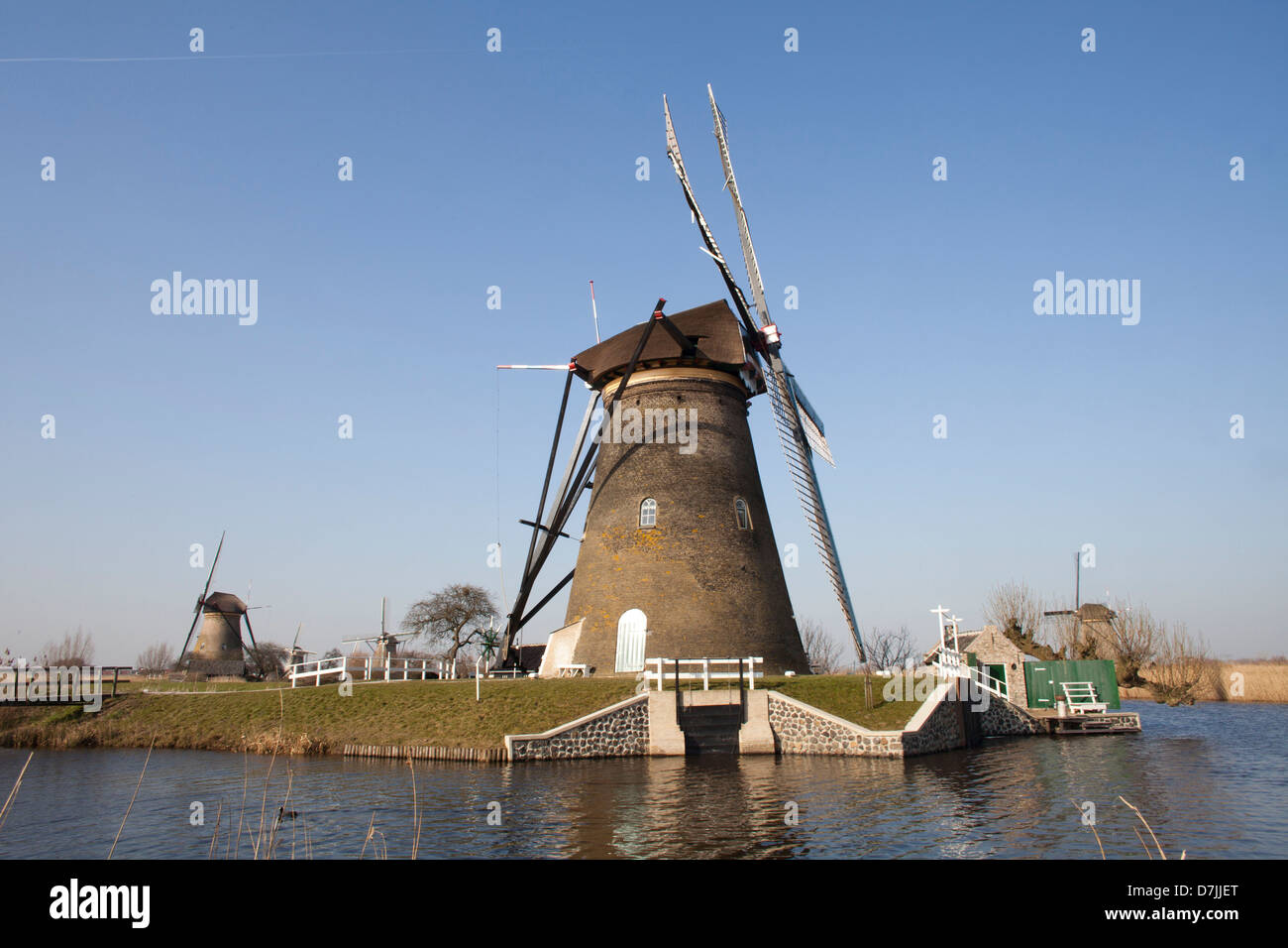 19 mulini a 'kinderdijk' vicino a Rotterdam Foto Stock