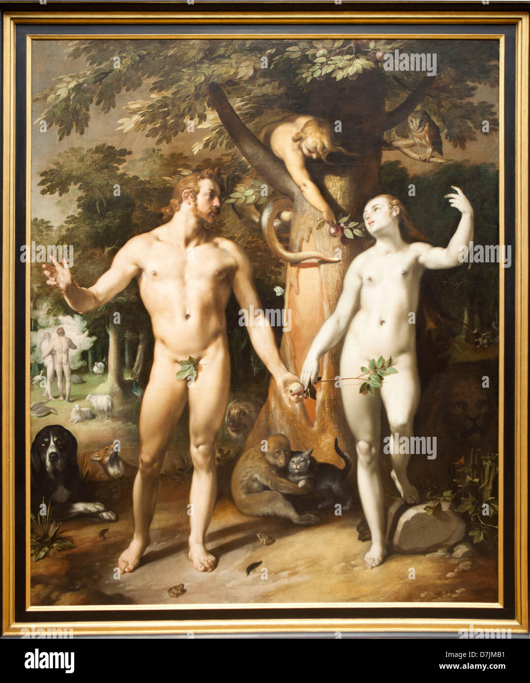 La caduta dell uomo da cornelis cornelisz van haarlem Foto Stock