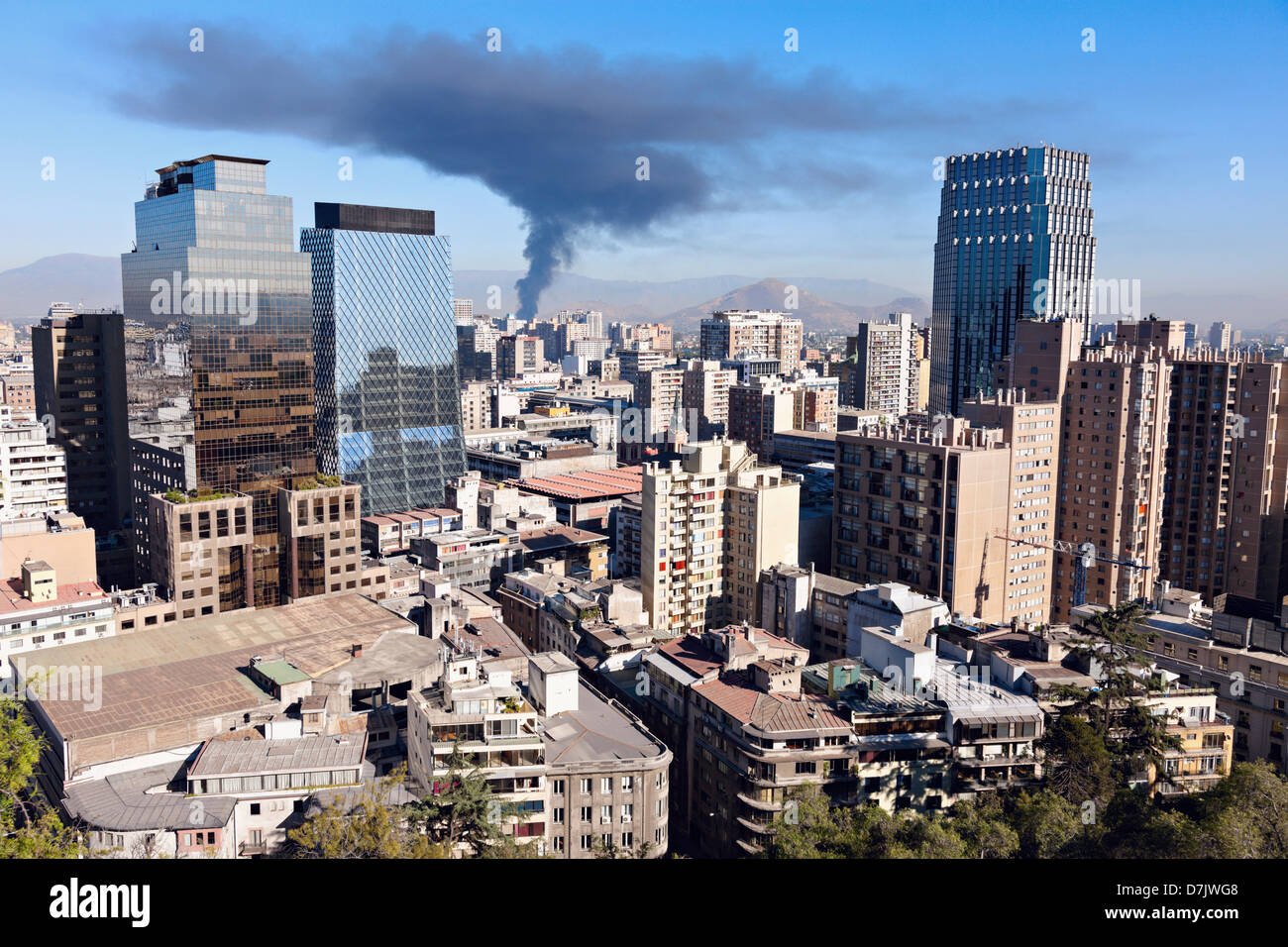 Il Cile, Santiago, Downtown cityscape Foto Stock