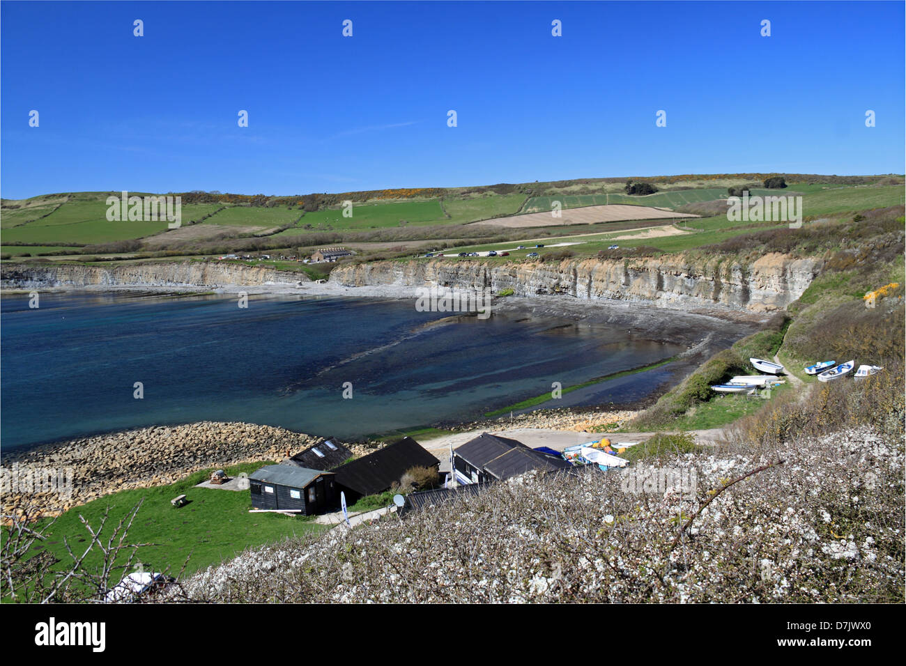 Kimmeridge Bay Marine riserva faunistica, Smedmore station wagon, Isle of Purbeck, Dorset, Inghilterra, Gran Bretagna, Regno Unito, Europa Foto Stock