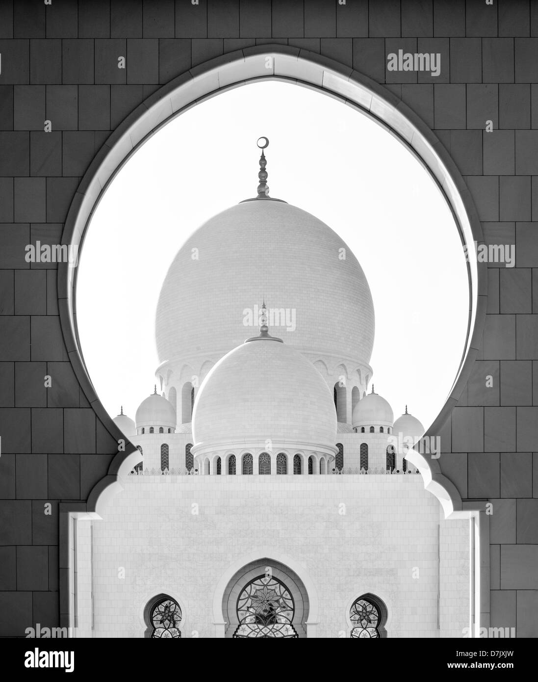 Bella cupola di Sheikh Zayad Moschea di Abu Dhabi. Foto Stock