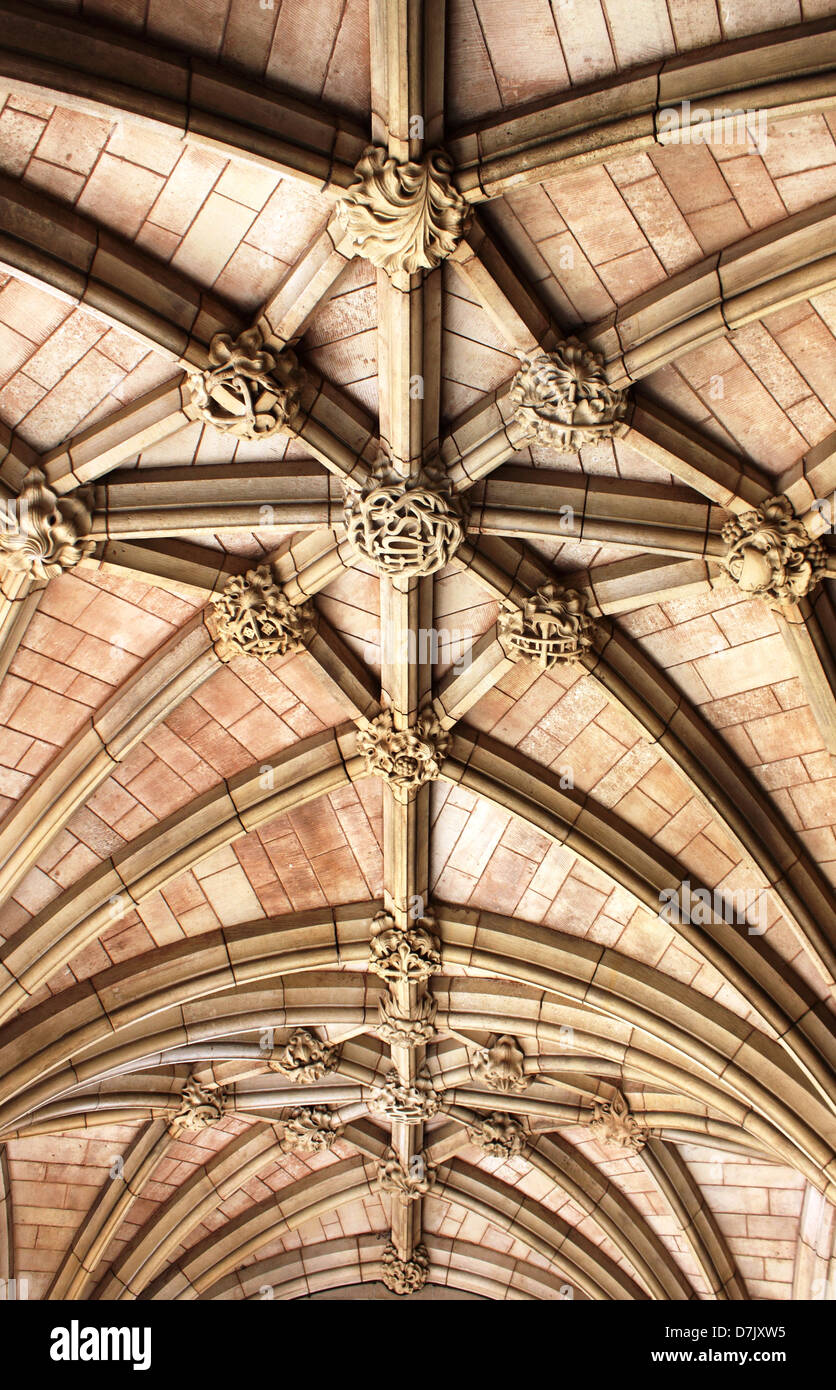 Vista dettagliata del soffitto ad arco di Santa Margherita chiesa in Londra, Regno Unito Foto Stock