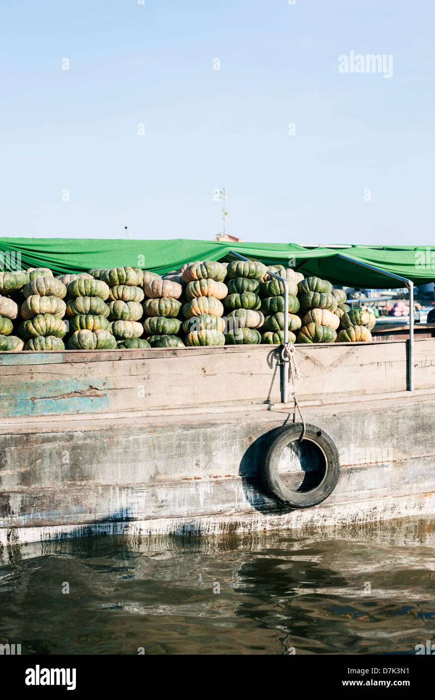 Can Tho, Vietnam - mercato galleggiante a Can Tho nel Delta del Mekong Foto Stock