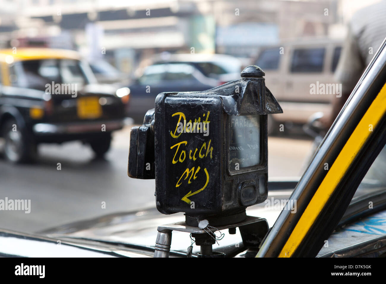 Taxi Meter in Mumbai, India Foto Stock