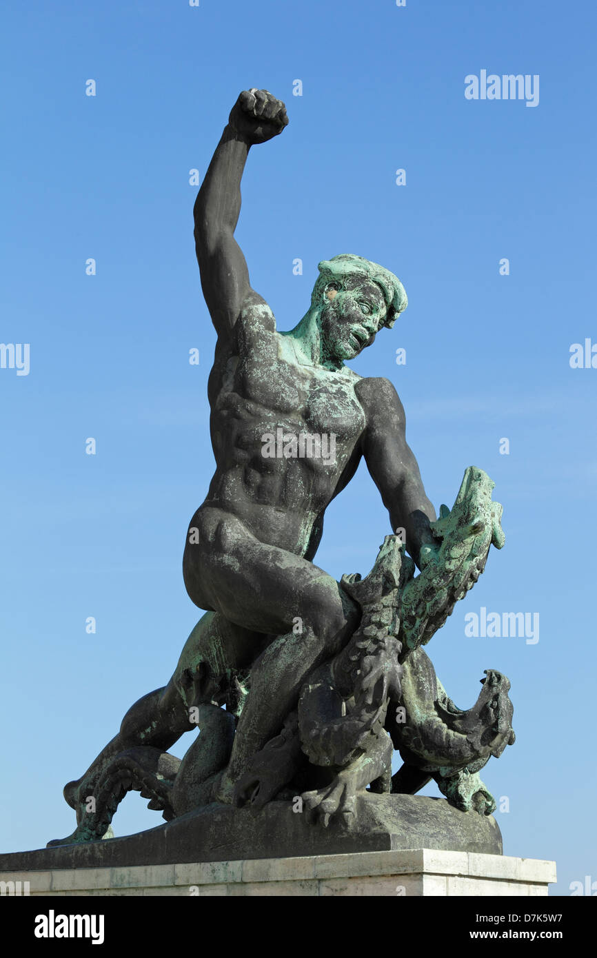 Dettaglio del Monumento della Liberazione sul Colle Gellert Budapest, Ungheria Foto Stock