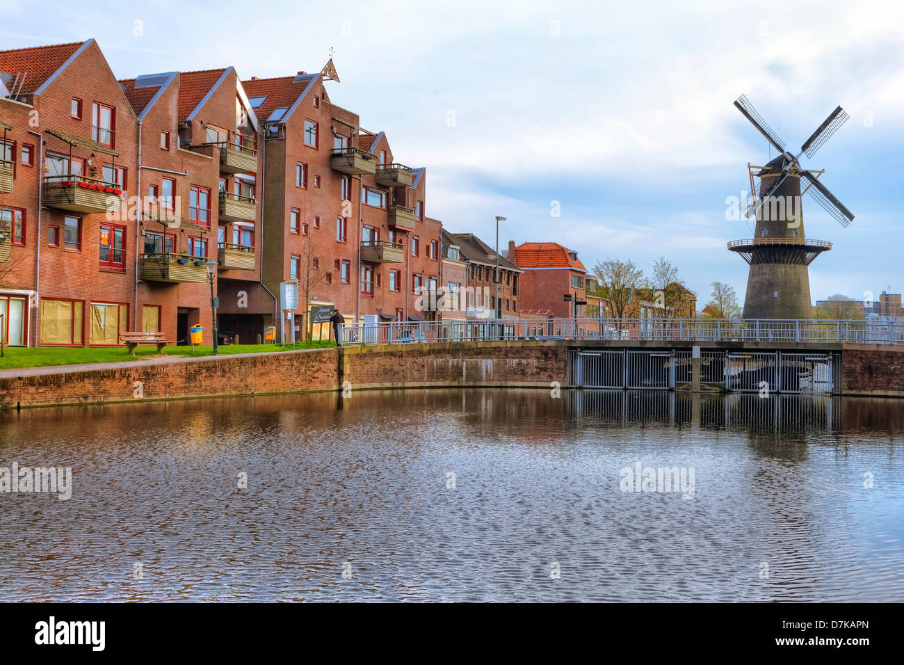 Schiedam, mulino a vento, South Holland, Paesi Bassi Foto Stock