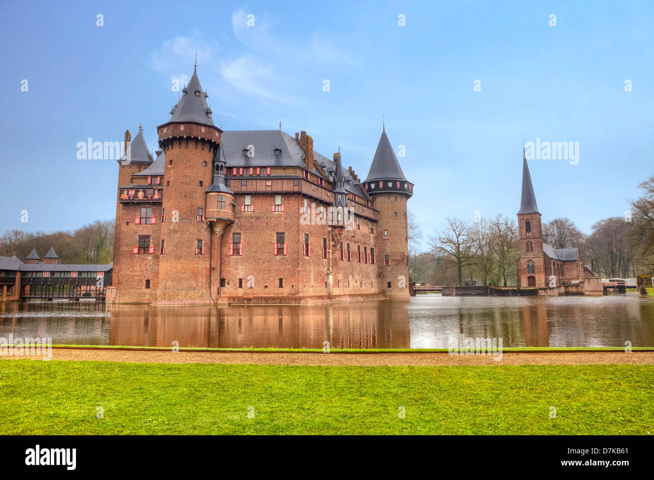 Castello De Haar, Haarzuilens, Utrecht, Paesi Bassi Foto Stock