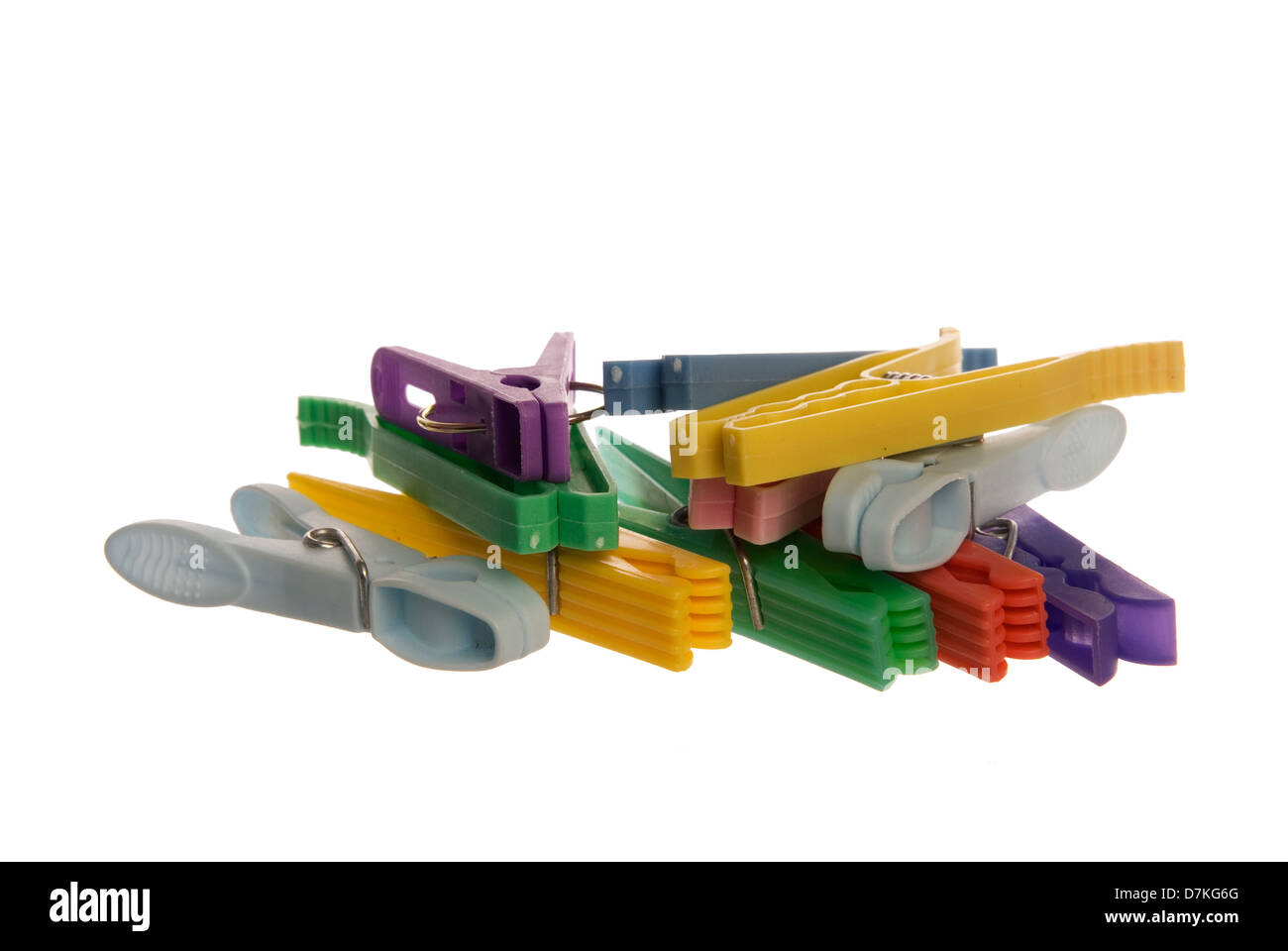 Mollette su sfondo bianco Foto Stock