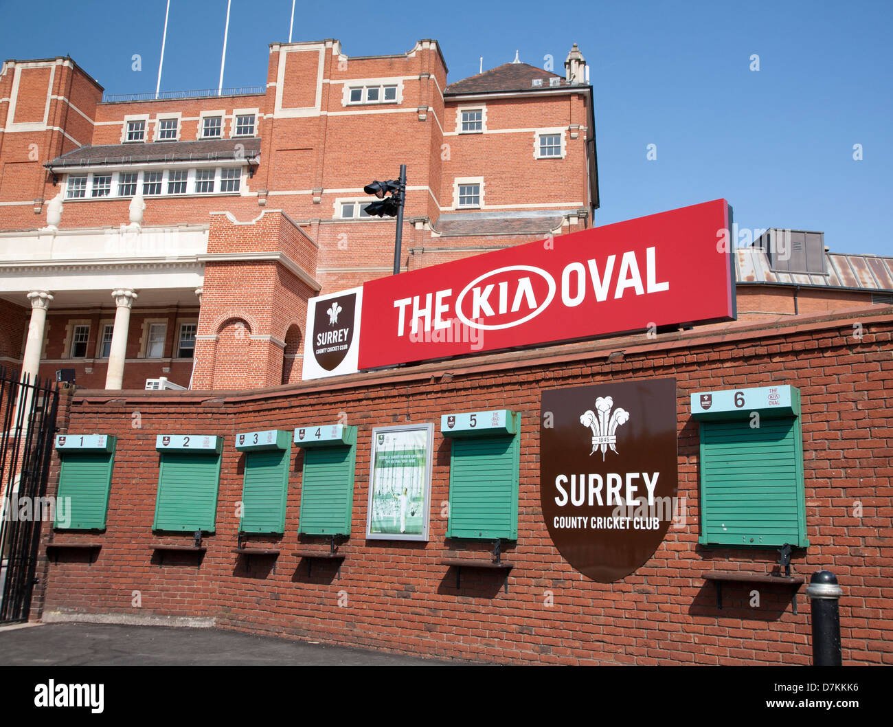Biglietto stand presso il Kia ovale, Kennington, London, England, Regno Unito Foto Stock