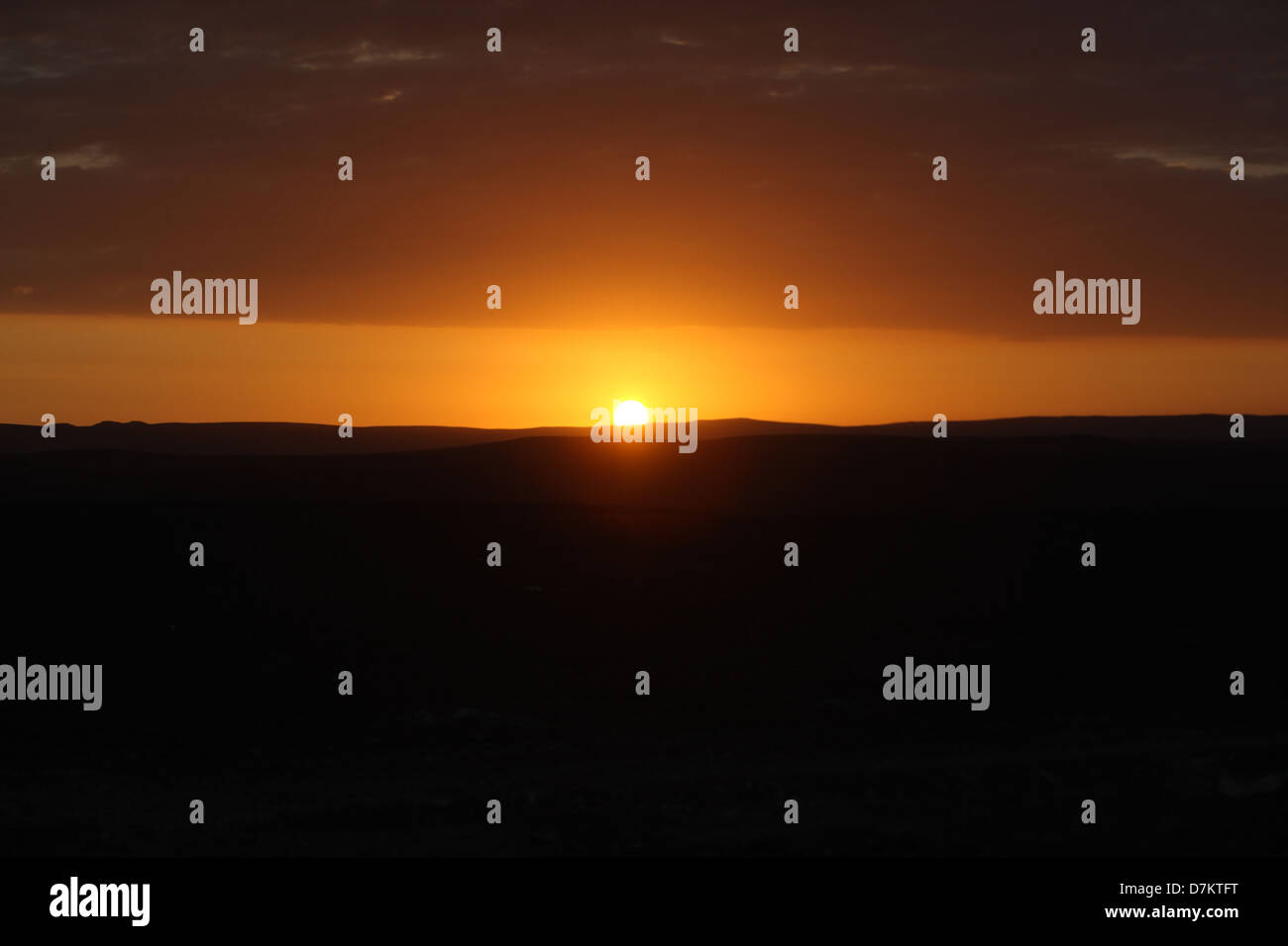 Tramonto nel deserto Foto Stock