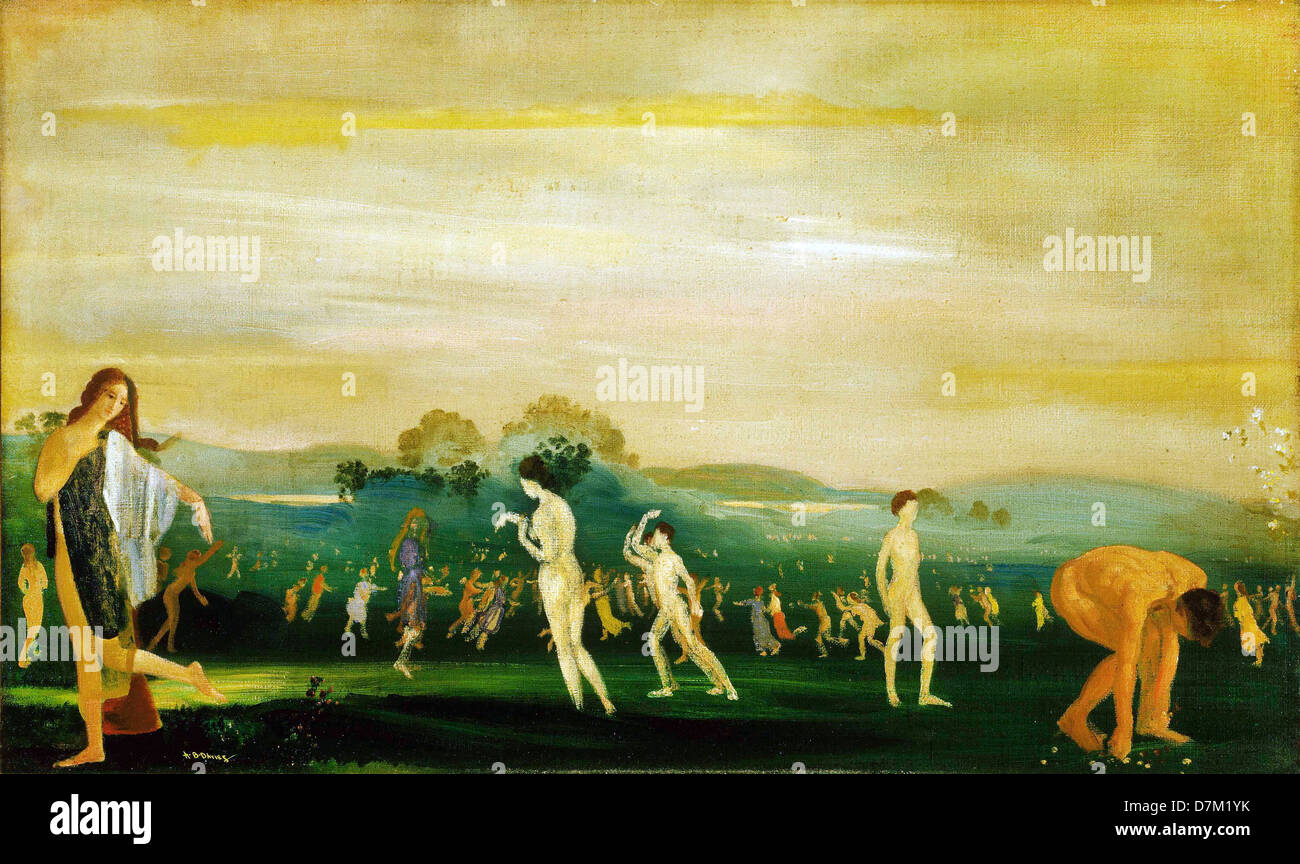 Arthur Bowen Davies, Elysian Fields 1894 olio su tela. Non datato. Olio su tela. Collezione Phillips, WASHINGTON, STATI UNITI D'AMERICA Foto Stock