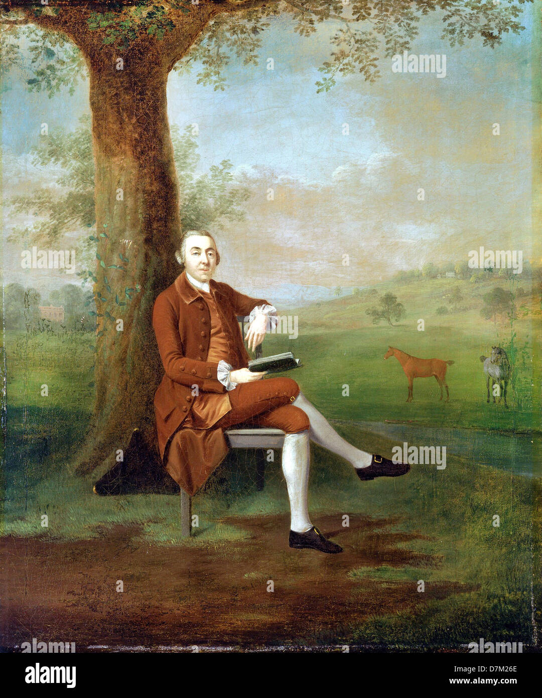 Arthur Devis, John Trevor, terzo Barone Trevor, di Sant'Anna's Hill, Surrey, e Trevalyn Hall, Denbighshire 1763 olio su tela. Foto Stock