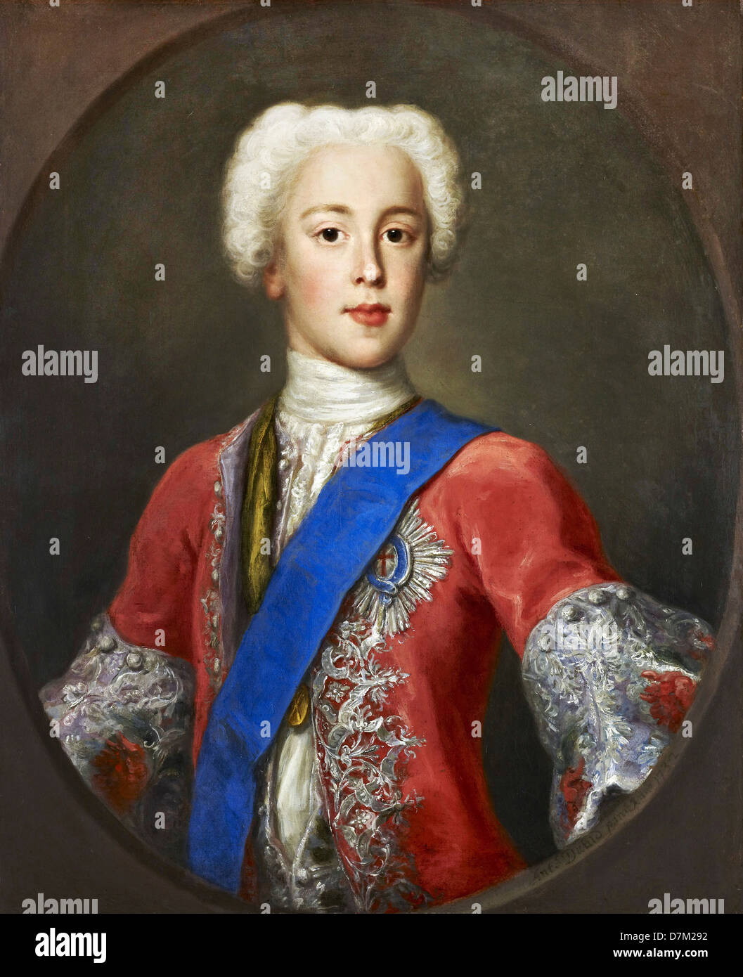 Antonio David, il Principe Charles Edward Stuart, 1720 - 1788. Il figlio maggiore del principe James Francis Edward Stuart. 1732 olio su tela. Foto Stock