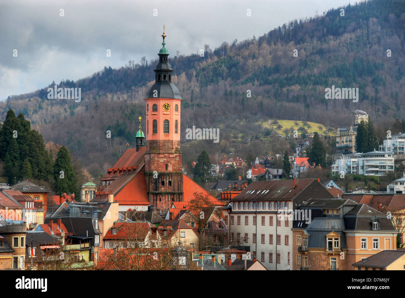 La Stiftskirche di Baden Baden, Germania Foto Stock