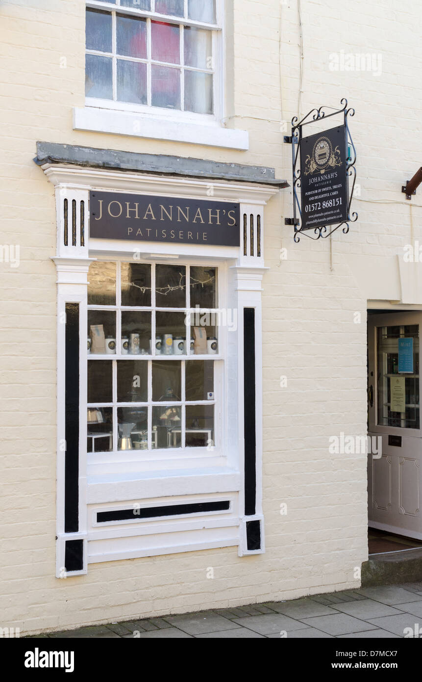 Johannah la pasticceria nella città mercato di Oakham in Rutland Foto Stock