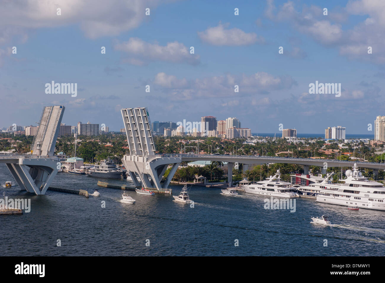 Fort Lauderdale, Port Everglades, Florida, Stati Uniti d'America, ponte levatoio, Intracoastal Foto Stock